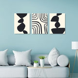 daktenn Black and White Abstract wall art Abstract Geometric Prints Boho Wall Art Set of 3 Matisse Wall Art Minimalist Artwork for Bathroom Bedroom Living Room 12"x16"x3 Panels