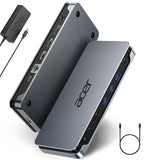 Acer Premium 13-in-1 Docking Station with 110W PD & Triple Monitor Support | Dual 4K HDMI and DP,5Gbps USB A/C,Gigabit Ethernet