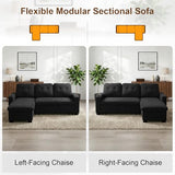 KCGKCG 82" L Shaped Sleeper Sofa Bed, Pull Out Sectional Couch with Storage Chaise/Reclining Backrest