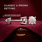 1/5 to 2 Carat TW Natural Real Diamond Solitaire Studs Earrings