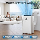 Humhold 14000BTU Portable Air Conditioners Inverter Technology,Dual Hose Fast Cooling Portable AC Unit for Large Room up to 700 sq.ft, w/t Dehumidifier & Fan, (42dB) Quiet Sleep Mode, Remote Control