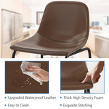 Rfiver PU Faux Leather Bar Stools Set of 6(Brown, 24" Counter Chair x6)