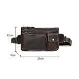 Men's Vintage Leather Multi layered Waist Bag with Large Capacity Multiple Layers(Style1)