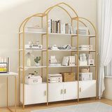 Semoic Arched Bookshelves and Bookcases: Triple Wide 5-Tier Large Open Bookshelf