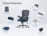 TRALT Office Chair - Ergonomic Office Chair with Back Support, Home Office Desk Chairs, 330lbs Wide Seat Big and Tall Office Chairs, Comfy Desk Chair for Work, Study, Office, Gaming (Dark Blue)