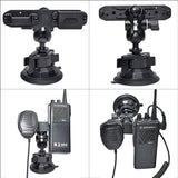 UAYESOK Heavy Duty Walkie-talkie Car Mount & Speaker Mic Vehicle Holder (Vacuum Suction Cup, Windshield Dashboard Mounting) For HT, 2 way radio, Scanner