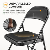 Bonnlo Folding Chair with Comfortable Padded Cushion and Back