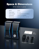 Hi-Fi Stereo Sound PC Speakers with Bluetooth 5.0 and 3.5mm AUX-in, 14W AC Powered