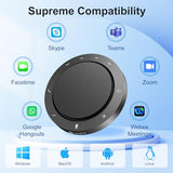 Conference Speaker and Microphone, Dual AI Mics with 360° Voice Pickup & Clear Sound, 10–14H Call Time, Bluetooth & USB-C/A Connection, Speakerphone for 1–6 People