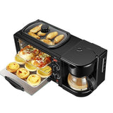 Breakfast Station - 3-in-1 Coffee Maker, Non-Stick Griddle, 4-Slice Toaster Oven, Versatile Kitchen Appliance for Easy Meal Preparation