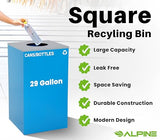 Commercial Indoor Recycle Bin with Lid - 29 Gallon Blue Recycle Bin Recycle Trash Can Office Recycling Bins