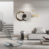 PSYCHE GOD Mid Century Modern Large Silent Wall Clock Non Ticking, Giant Round Decorative Metal Wall Clock Big Unique Fancy Wall Decor for Living Room Bedroom Entryway Office, 47" X 25", Black Gold
