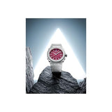Alpina Unisex Solar Powered Solarmeter, 37.5mm Silver-Tone Stainless Steel Case with a Burgundy Dial (Style: AL-140BRG3AE6B)