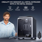 Creality K1C 3D Printer, 2024 New Version 3D Printers with 600mm/s Fast Printing Speed and Clog-Free Direct Extruder