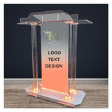 Mecpramy Church Pulpit with Wheels,Logo&Text Personalization