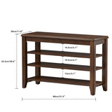 Taitiy Shoe Bench Storage Rubberwood, Entryway Bench with 3-Tiers Height Adjustable, Shoe Rack Front Door Entrance Organizer for Hallway Living Room, Mudrooms, Walnut,31.5"