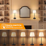 2 Pack Cordless Table Lamp, Battery Operated Lamp with 3 Color Temps and Stepless Dimming
