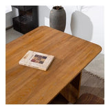 zhongxlla Standing Desk, Solid Wood Desk Dining Table with Open Shelves