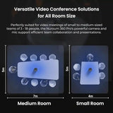 360 Pro Conference Room Camera and Microphone 2026 Upgrade, 3 AI Video Modes, Conference Webcam with Noise Suppression, All in One Webcam
