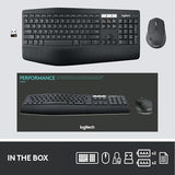Logitech MK850 Performance Wireless Keyboard and Mouse Combo for Windows, macOS & ChromeOS, Bluetooth & 2.4 GHz USB Receiver, Full-Size Ergonomic Keyboard, Multi-Device, Cushioned Palm Rest – Graphite