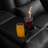 URRED Power Loveseat Recliner Sofa with Massage and Heat，Black