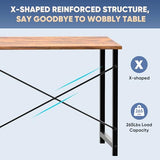 2 in Small Computer Desk for Home Office, Modern Study Work Table Simple Style, Rust