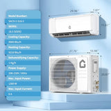 9000 BTU Mini Split AC w/Remote Control19 SEER2 Cools Up to 450 Sq. Ft,230 V Ductless Inverter Mini Split System w/0.75 Ton Heat Pump Pre-Charged & Installation Kit, Ultra-Quiet