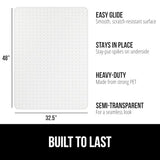 GORILLA GRIP Slip Resistant Office Chair Mat for Carpet Floors, Smooth Glide Under Desk Carpeted Floor Protector, Clear