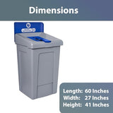 Big Trash Can, 3 in 1 Recycling Station with Lid, Recycle Bin, Exterior Trash Can