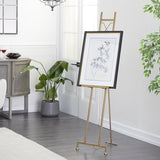 Deco 79 Metal Display Easel Large Adjustable 3 Tier Floor Standing Easel with Chain Support