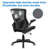 Office Chair Ergonomic Desk Chair, Computer PU Leather Home Office Chair, Swivel Mesh Back Adjustable
