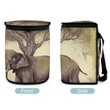 YHNNH Car Trash Can Asian Elephant with Tree Car Trash Bag with Cover and Waterproof Bin for Cars