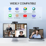 1080P Webcam with Microphone, C960 Web Cam, 2 Mics, 90° FOV, USB Type-A & A-to-C Adapter, Plug&Play Computer Camera for Online Calling