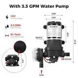 CAMPLUX Propane Tankless Water Heater with Pump F10 Pro, 2.64 GPM Camping Gas Water Heater with Pump Pack Kits, Outdoor Installation, First Series, White
