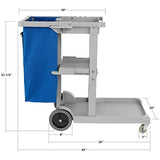 Dryser Commercial Janitorial Cleaning Cart on Wheels - Housekeeping Caddy with Shelves