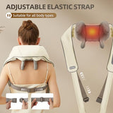 PERLEVI Cordless Neck Massager with Heat, Electric Neck Shoulder Massager with Heat, Kneading, 6-Point for Deep Tissue Pain Relief, Rechargeable Battery, Brushless Motor