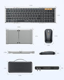 Foldable Keyboard and Mouse, XKM01 True Full-Size Folding Wireless Keyboard Mouse Combo for Business Travel