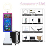 Mirror Photo Booth Machine with 32in Interactive Touch Screen and Flight Case