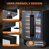 ICEPURE Wine and Beverage Refrigerator 24 Inch, Dual Zone Wine and Beverage Cooler with Glass Door
