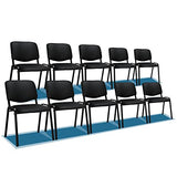 Waiting Room Chairs, 10-Pack PU Church Chairs Conference Stackable Set, Office Guest & Reception
