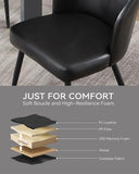 BedsPick Dining Chairs Set of 6 - PU Leather Kitchen Chairs with Metal Legs