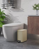 GarveeHome 1.6 Gal Step-On Trash Can, Stainless Steel Small Bathroom Garbage Bin with Soft Close Lid, Slim Space-Saving Design
