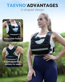 TAEVNO Adjustable Weighted Vest for Women Men, 6-12lb Comfort Fit - U-Shaped Ergonomic Weight Vest with 6 Removable Iron Sandbags, Large Front Mesh Pocket & Reflective Strips, Ideal for Running, Walking, Strength Training, HIIT, Cardio Workouts（Black)