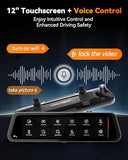 WOLFBOX G900 Tripro Bumper-N 3 Channel 4K Mirror Dash Cam,STARVIS IMX678