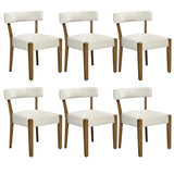 RNKSFX Upholstered Dining Chairs Set of 6, Walnut Wooden Kitchen & Dining Room Chairs