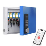 16-Key Key Lock Box Wall Mount – Smart Key Cabinet with App, Keypad, Bluetooth & WiFi Unlock (Sold Separately), Key Organizer for Home