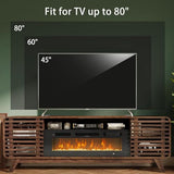Fireplace TV Stand for 80” TVs, Walnut