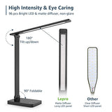 Lepro LED Desk Lamp for Home Office, 9.5W 750LM Metal Touch Control Desk Light, 5 Color Modes 5 Brightness Level, Black