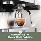 Gevi 20 Bar Espresso Machine with Grinder & Steam Wand for Latte Cappuccino | Removable Water Tank
