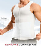 Nebility Compression Shirt Men Tank Top Compression Undershirt Mens Shapewear Body Shaper Waist Trainer Tummy Control Vest, White - X Large
